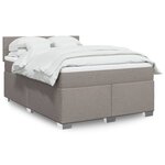 vidaXL Sommier à lattes de lit avec matelas Taupe 140x190 cm Tissu