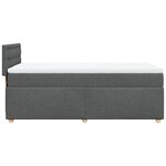 vidaXL Sommier à lattes de lit avec matelas Gris foncé 80x200 cm Tissu