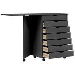 vidaXL Armoire roulante avec bureau MOSS gris bois de pin solide