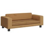 vidaXL Canapé avec repose-pied pour enfants marron 100x50x30cm velours