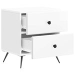 vidaXL Cabinet de chevet 2 Pièces Blanc brillant 43 x 34 5 x 47 5 cm