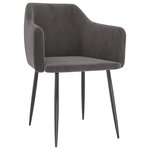 vidaXL Chaises à manger lot de 2 Gris foncé Velours