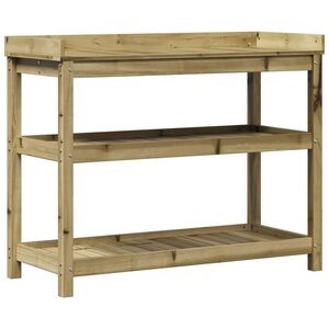 vidaXL Table de rempotage avec étagères 108x45x86 5 cm bois massif pin