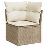 vidaXL Salon de jardin avec coussins 5 Pièces beige résine tressée