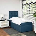 vidaXL Sommier à lattes de lit avec matelas Bleu foncé 90x200 cm