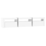 vidaXL Meuble TV avec lumières LED Blanc 180x35x40 cm