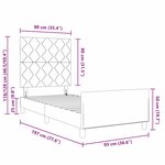 Lit vidaXL Crème 90x190 cm en tissu