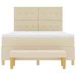 vidaXL Lit à ressorts avec coussin Crème 200 x 140 cm tissu