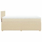 vidaXL Sommier à lattes de lit avec matelas Crème 90x200 cm Tissu