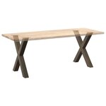 vidaXL Pieds de table à manger en forme de X  2 pièces  acier naturel  80 x (72-73) cm