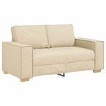 Ensemble de canapé 3 pièces vidaXL avec coussins en tissu crème