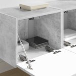 vidaXL Meuble TV mural 2 Pièces Béton 60 x 31 x 29.5 cm Bois d'ingénierie