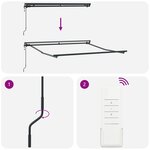 vidaXL Cadre d'Auvent Électrique Semi-Cassette Rétractable en Métal