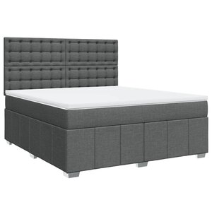 vidaXL Sommier à lattes de lit avec matelas Gris foncé 180x200cm Tissu