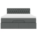 vidaXL Lit ottoman avec matelas gris foncé 140x190 cm tissu