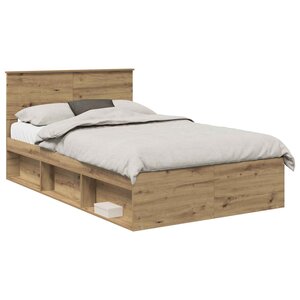vidaXL Cadre de lit Chêne artisan 120 x 190 cm Bois d'ingénierie