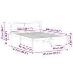 vidaXL Cadre de lit Marron 140 x 200 cm Bois massif en pin