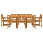 vidaXL Ensemble de salle à manger pour jardin 9 Pièces Marron