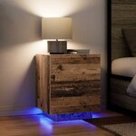 vidaXL Cabinet de chevet avec tiroir avec Bois Ancien 45 x 40 x 55 cm