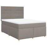vidaXL Sommier à lattes de lit avec matelas Taupe 140x190 cm Tissu
