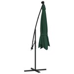 vidaXL Parasol avec éclairage LED 300 cm Poteau en métal Vert