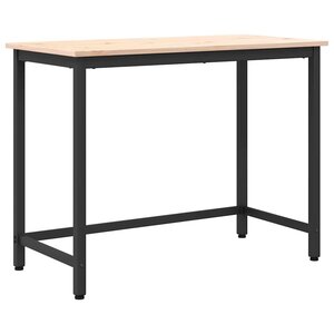 vidaXL table Naturel 100 x 50 x 77 cm Bois d'ingénierie et acier