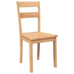 vidaXL Chaises à manger 2 Pièces bois massif naturel caoutchouc