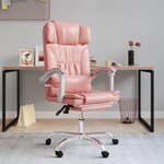 vidaXL Fauteuil de massage inclinable de bureau Rose Similicuir