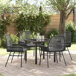 vidaXL Ensemble de salle à manger pour jardin 5 Pièces Noir polyrotin