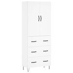 vidaXL Buffet haut Blanc 69 5x34x180 cm Bois d'ingénierie