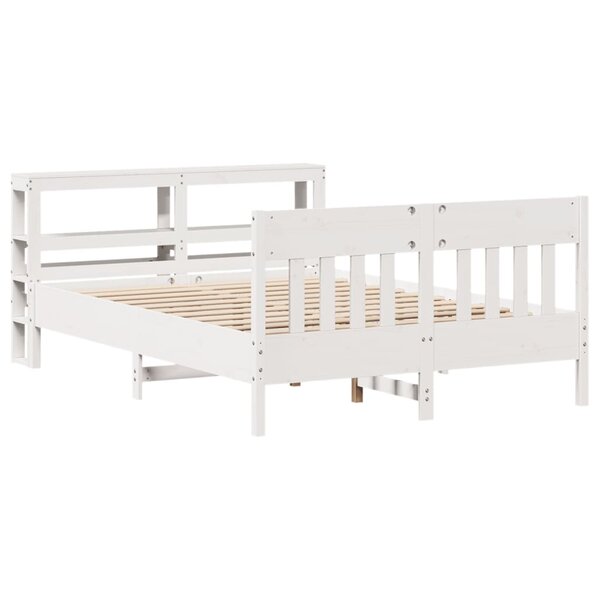 vidaXL Cadre de lit sans matelas blanc 150x200 cm bois de pin massif