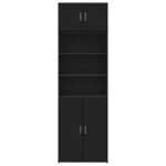vidaXL Armoire de rangement noir 70x42 5x225 cm bois d'ingénierie