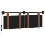 vidaXL Tête de lit suspendue Avec lumière LED Gris clair PU antique