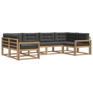 vidaXL Ensemble de canapés d'extérieur 6 pc Blanc et anthracite