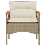 vidaXL Salon de jardin avec coussins 3 Pièces beige résine tressée