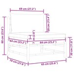 vidaXL Canapé de milieu de jardin avec coussins gris foncé Bambou
