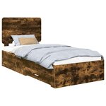 vidaXL Cadre de lit Chêne fumé 90 x 190 cm Bois d'ingénierie