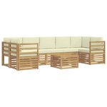 vidaXL Ensemble de canapés d'extérieur 8 pc Blanc et crème Polyester