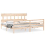 vidaXL Cadre de lit sans matelas 200x200 cm bois massif