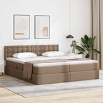 vidaXL Lit avec rangement et LED avec matelas Cappuccino 200 x 200 cm