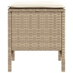 vidaXL 2 pc Pouf de Jardin Rotin PE Beige et crème