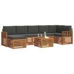 vidaXL Ensemble de canapés d'extérieur 8 pc Naturel et Anthracite