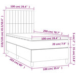 vidaXL Sommier à lattes de lit avec matelas Noir 100x200 cm Tissu