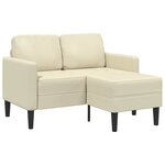 vidaXL Canapé 2 places avec méridienne en L crème 125 cm similicuir
