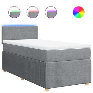vidaXL Sommier à lattes de lit avec matelas gris clair 80x200 cm tissu