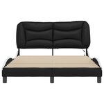 vidaXL Cadre de lit avec LED sans matelas Hvar noir et blanc 140x190 cm