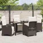 vidaXL Ensemble de salle à manger de jardin 5 pièces en poly rattan marron