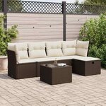 vidaXL Salon de jardin avec coussins 6 Pièces marron résine tressée