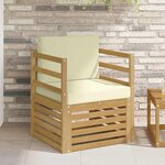 vidaXL Canapé d’extérieur Polyester Blanc et crème