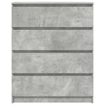vidaXL Buffet gris béton 80x35x99 cm bois d'ingénierie